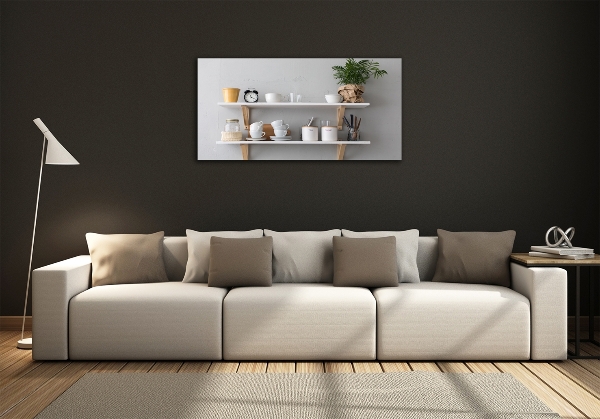 Tableau sur verre Décorations sur une étagère