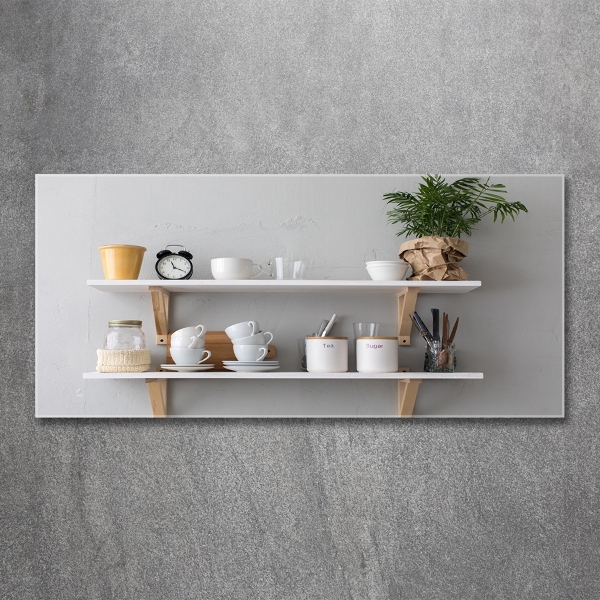 Tableau sur verre Décorations sur une étagère
