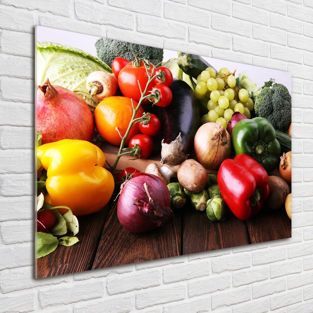 Tableau imprimé sur verre Légumes et fruits