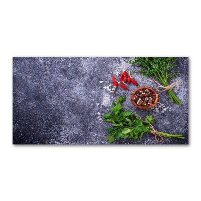 Tableau imprimé sur verre Herbes et épices