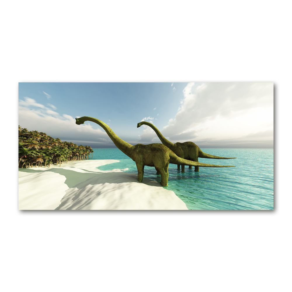 Tableau photo sur verre Dinosaures sur la plage