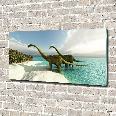 Tableau photo sur verre Dinosaures sur la plage