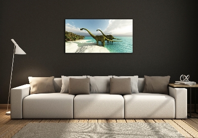 Tableau photo sur verre Dinosaures sur la plage