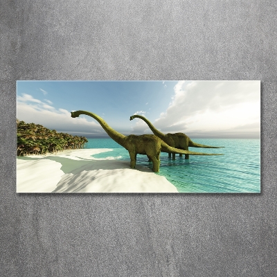 Tableau photo sur verre Dinosaures sur la plage