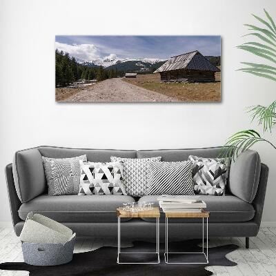 Tableau sur verre Chalet dans les montagnes