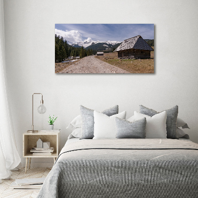 Tableau sur verre Chalet dans les montagnes