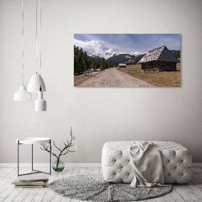 Tableau sur verre Chalet dans les montagnes