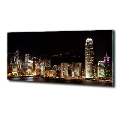 Tableau en verre Hong Kong de nuit