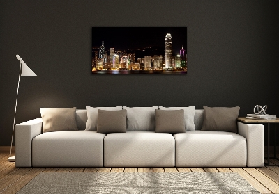 Tableau en verre Hong Kong de nuit