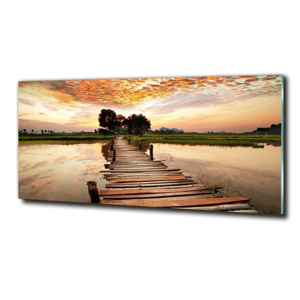 Tableau photo sur verre Pont en bois