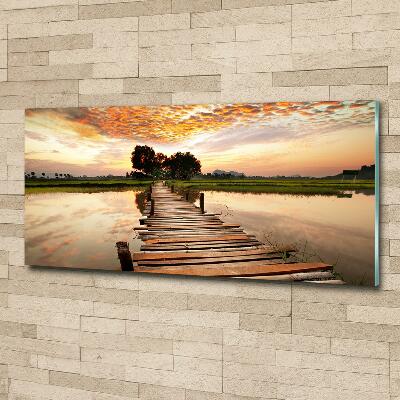 Tableau photo sur verre Pont en bois