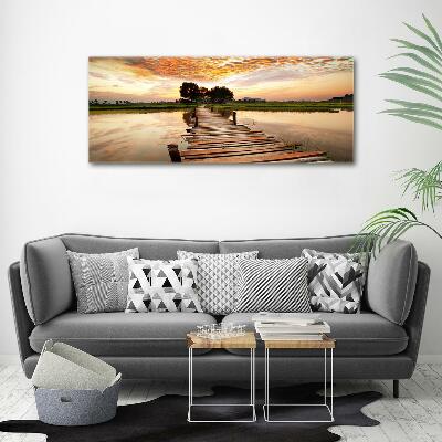 Tableau photo sur verre Pont en bois