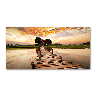 Tableau photo sur verre Pont en bois