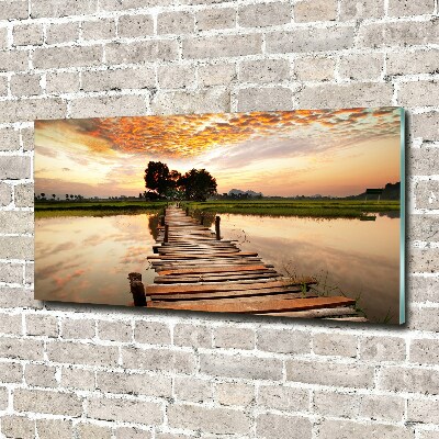 Tableau photo sur verre Pont en bois