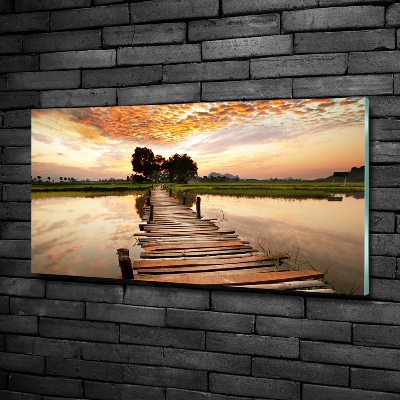 Tableau photo sur verre Pont en bois