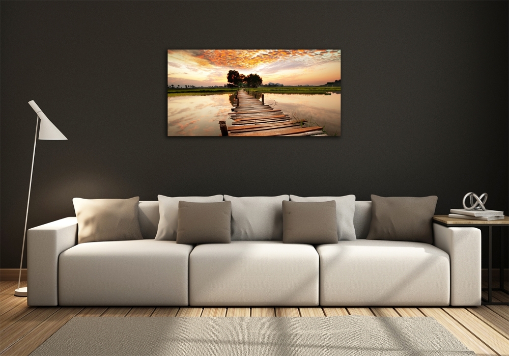 Tableau photo sur verre Pont en bois