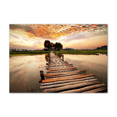 Tableau photo sur verre Pont en bois