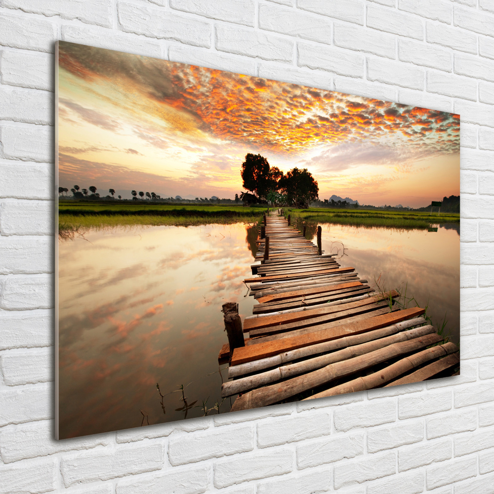 Tableau photo sur verre Pont en bois