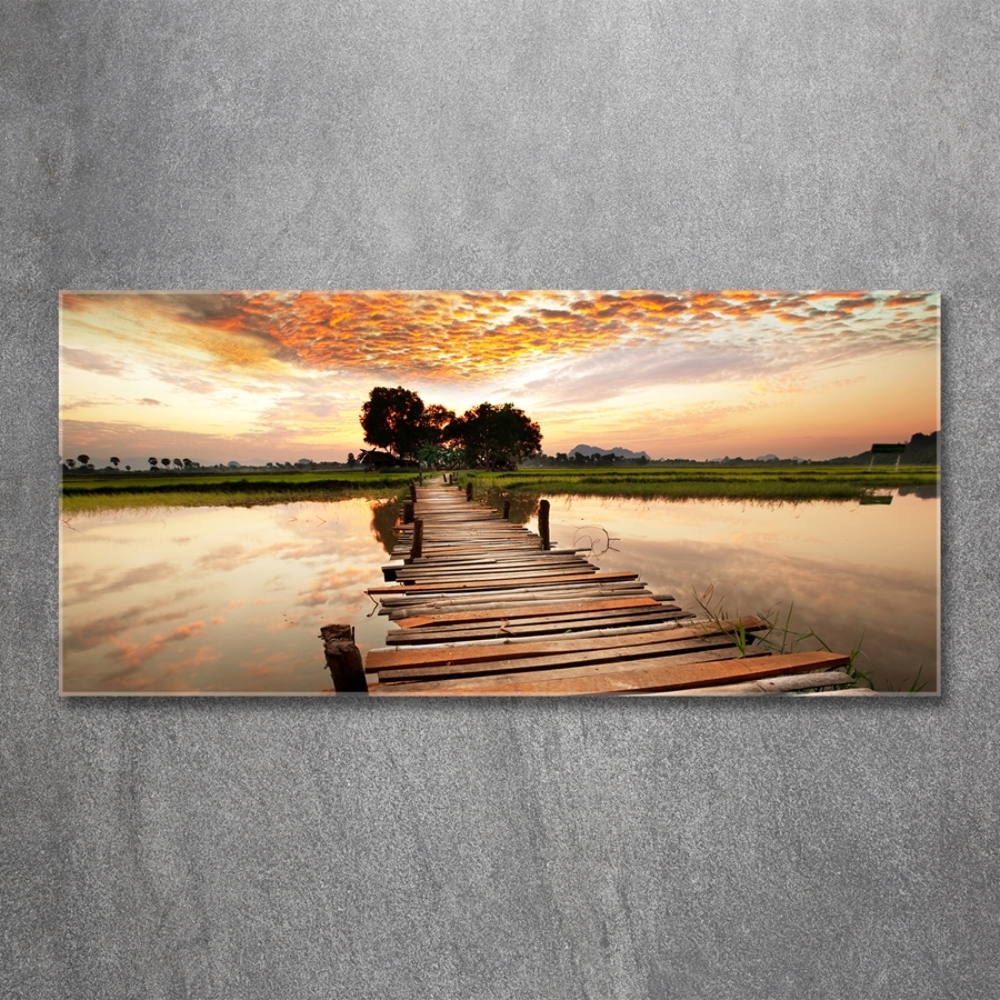 Tableau photo sur verre Pont en bois