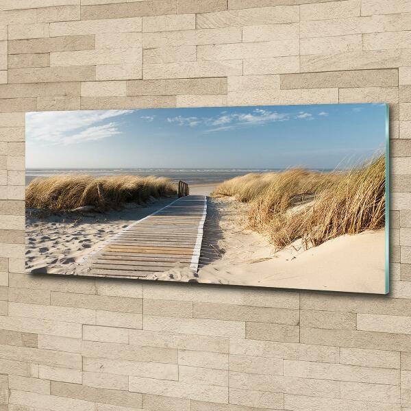 Tableau photo sur verre Chemin sur la plage