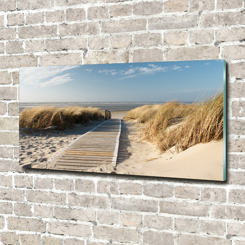 Tableau photo sur verre Chemin sur la plage