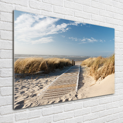 Tableau photo sur verre Chemin sur la plage