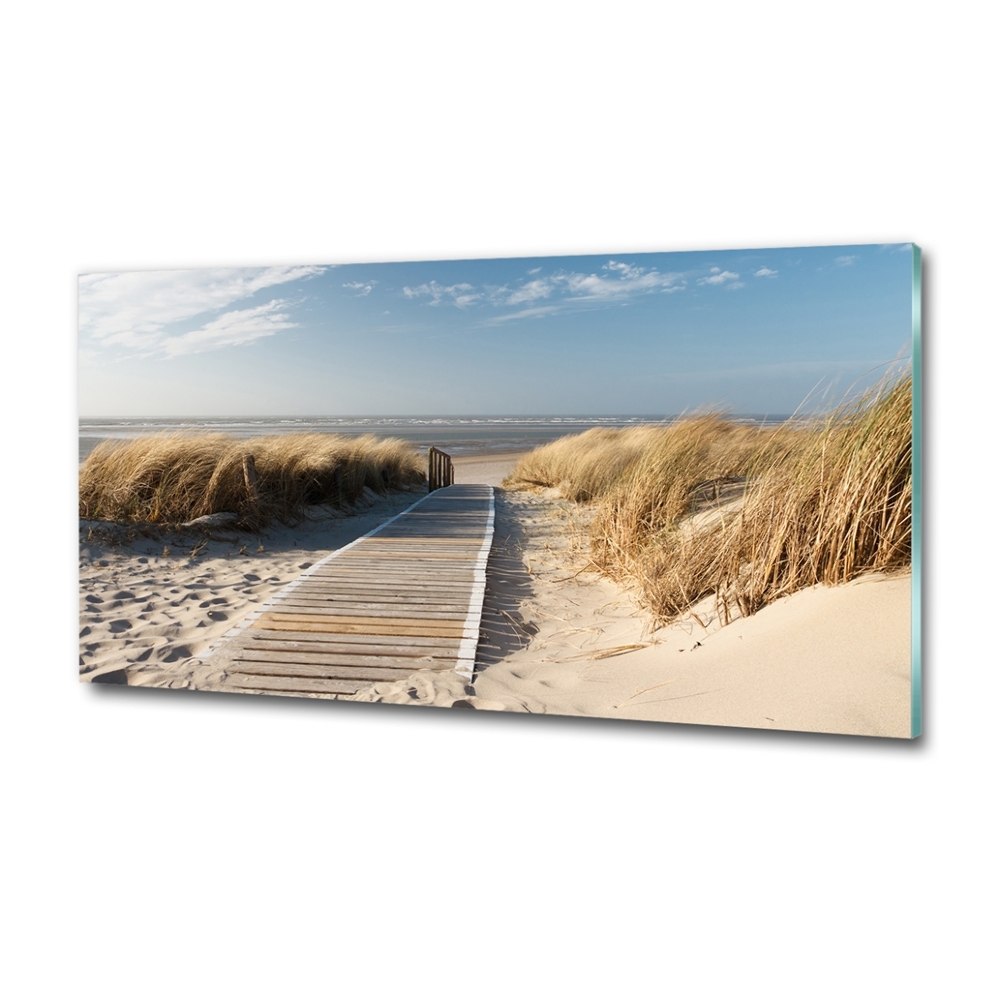 Tableau photo sur verre Chemin sur la plage