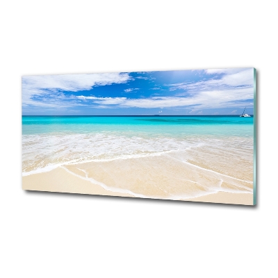 Tableau imprimé sur verre Plage tropicale eau bleue