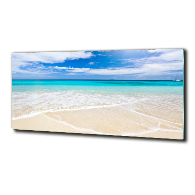 Tableau imprimé sur verre Plage tropicale eau bleue