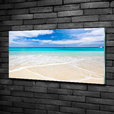 Tableau imprimé sur verre Plage tropicale eau bleue