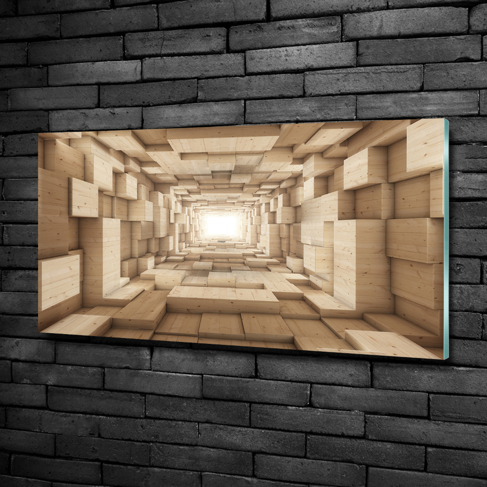 Tableau verre imprimé Tunnel en bois