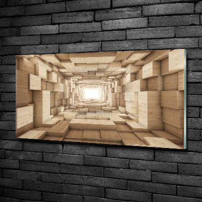 Tableau verre imprimé Tunnel en bois