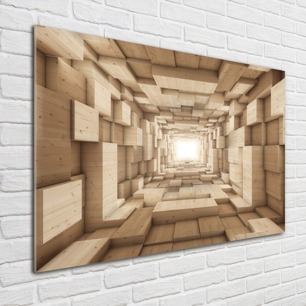 Tableau verre imprimé Tunnel en bois