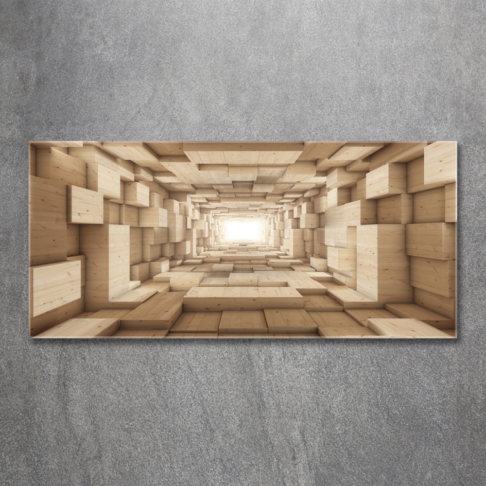 Tableau verre imprimé Tunnel en bois