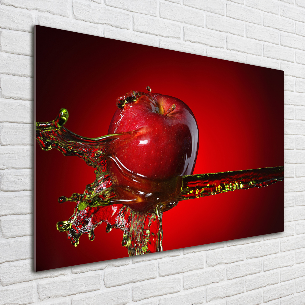 Tableau sur verre Pomme et eau