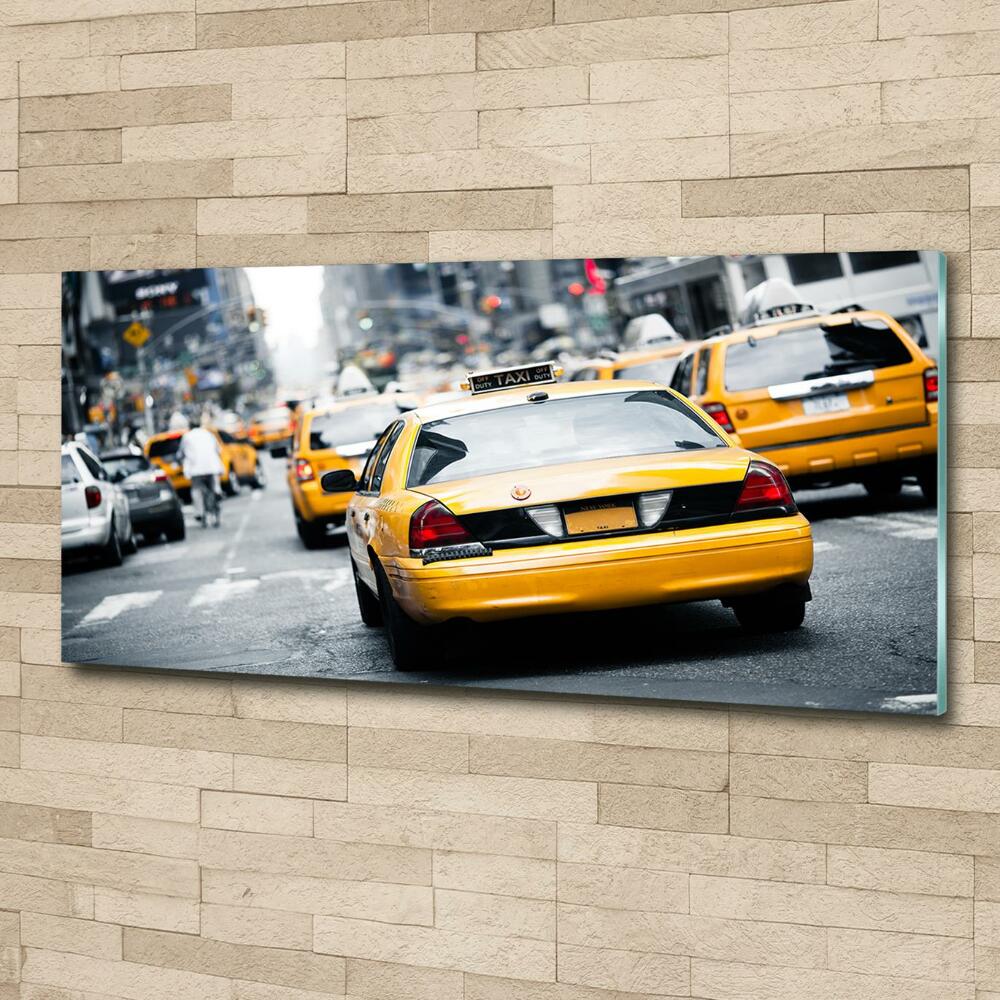 Tableau sur verre Taxis New York USA