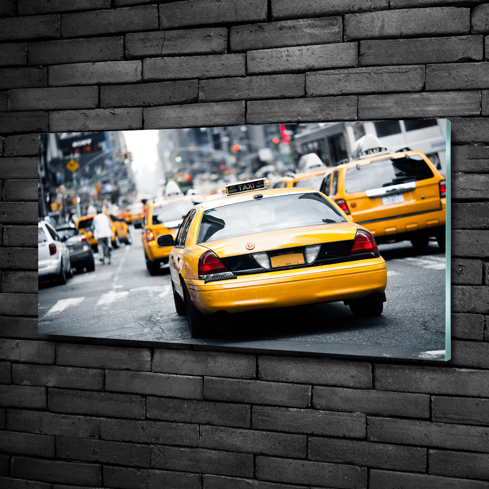 Tableau sur verre Taxis New York USA