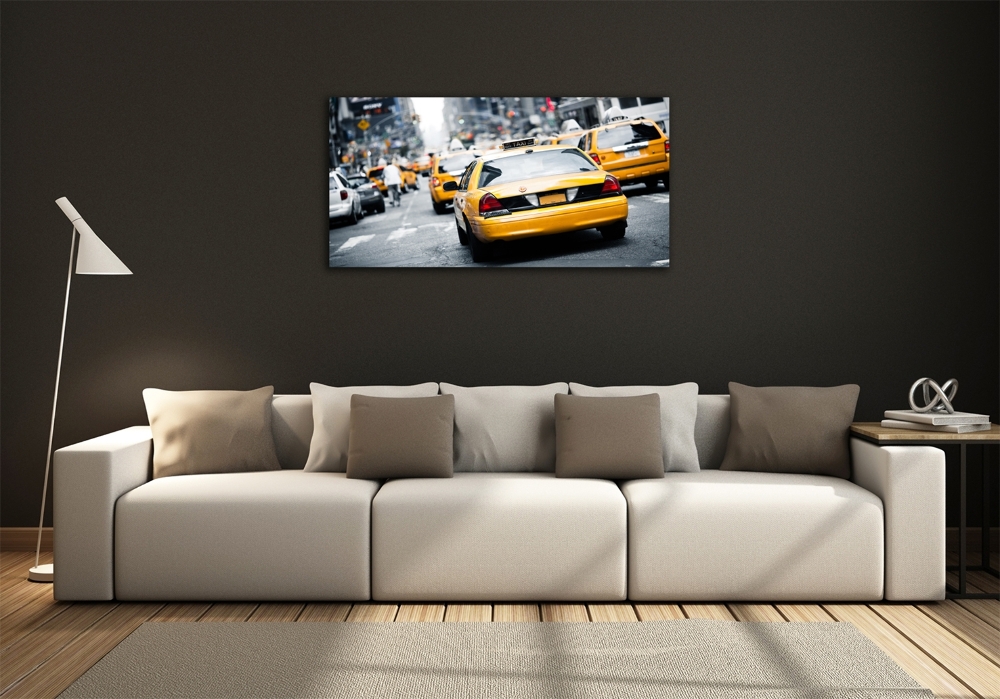 Tableau sur verre Taxis New York USA