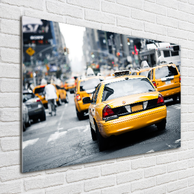 Tableau sur verre Taxis New York USA