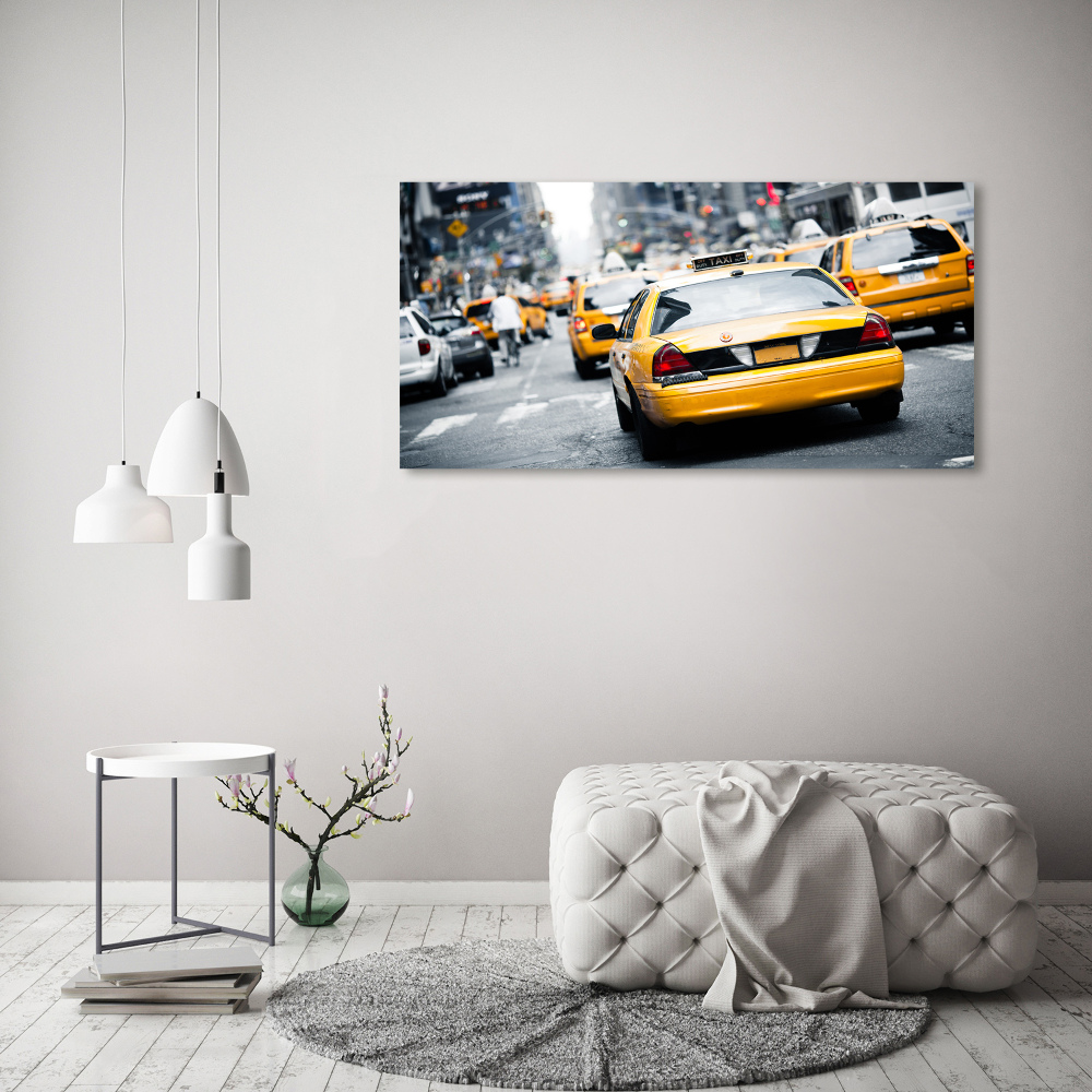 Tableau sur verre Taxis New York USA