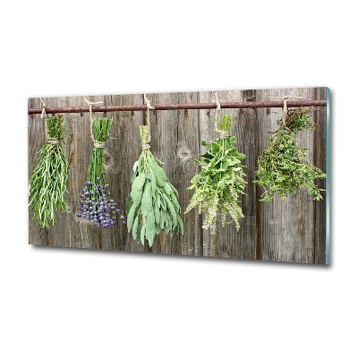 Tableau imprimé sur verre Herbes sur une ficelle