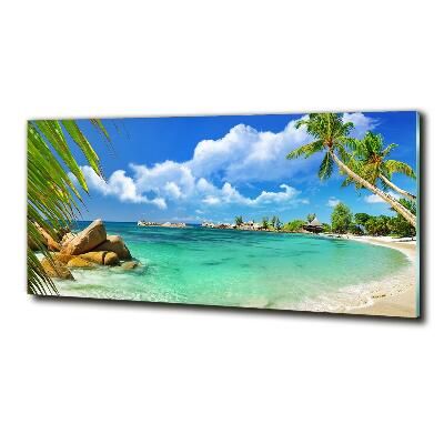 Tableau sur verre Plage des Seychelles