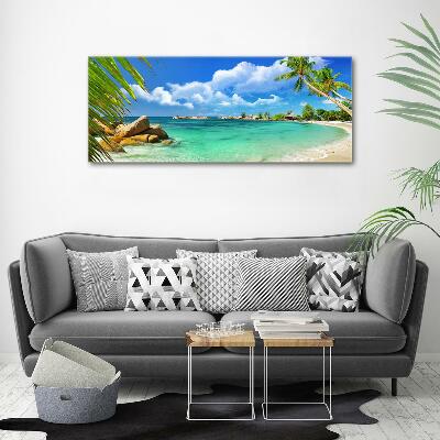 Tableau sur verre Plage des Seychelles