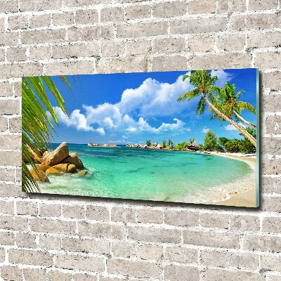 Tableau sur verre Plage des Seychelles