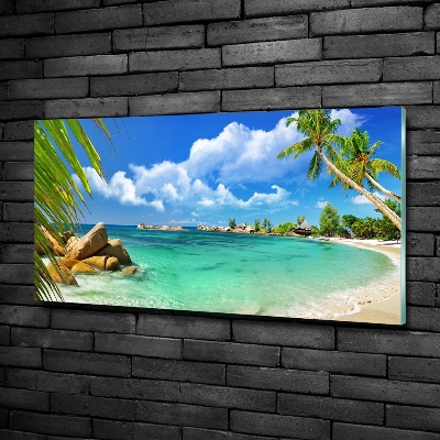 Tableau sur verre Plage des Seychelles