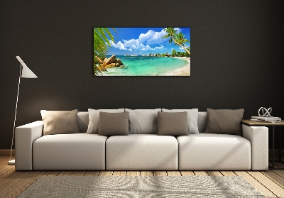 Tableau sur verre Plage des Seychelles