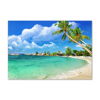 Tableau sur verre Plage des Seychelles