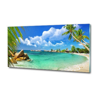 Tableau sur verre Plage des Seychelles