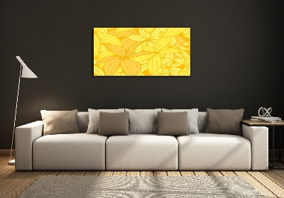 Tableau en verre Fond de fleurs jaunes