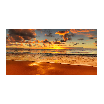 Tableau imprimé sur verre Plage du coucher de soleil